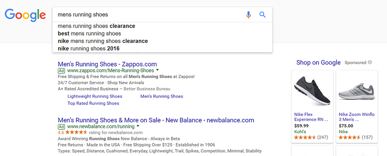 Google's autocomplete box, showing suggested searches Google's autocomplete box, showing suggested searches