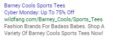 Wildfang's promotional ad copy