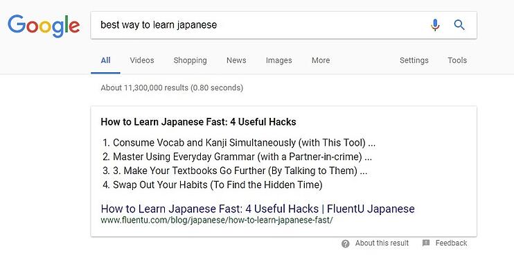 Featured Snippet list Featured Snippet list